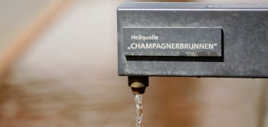 Blick auf den Champagnerbrunnen in Bad Schwalbach
